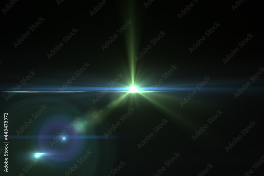 Natural, lens flare on the black background Natural, lens flare on the black background