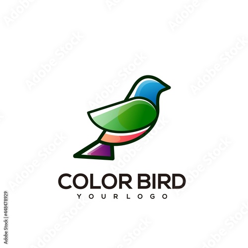 Modern logo colorful Bird design template