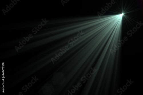 Natural, lens flare on the black background