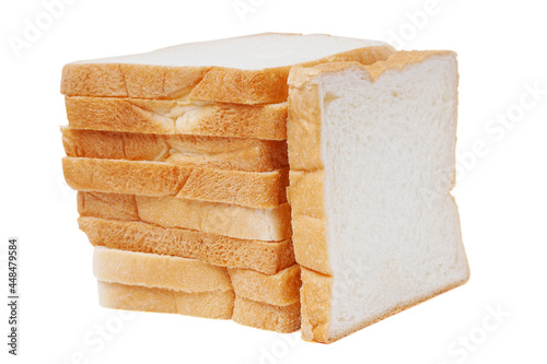 Fresh delicious whole wheat bread isolated on a white background.