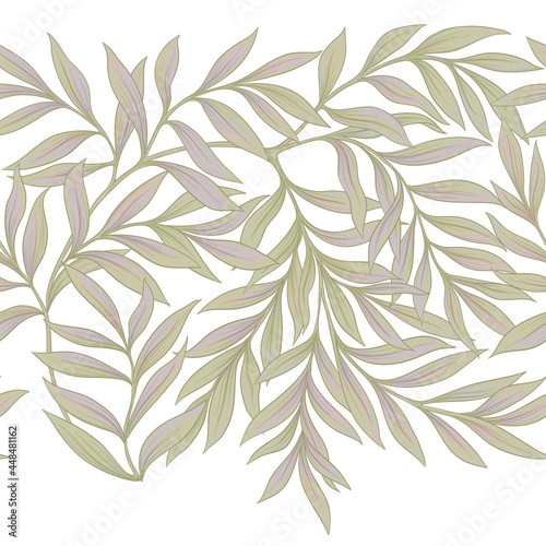 Fototapeta Naklejka Na Ścianę i Meble -  Floral Seamless pattern, background In art nouveau style, vintage, old, retro style. Colored vector illustration..