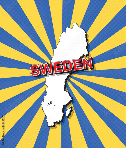 Pop art map of sweden photo