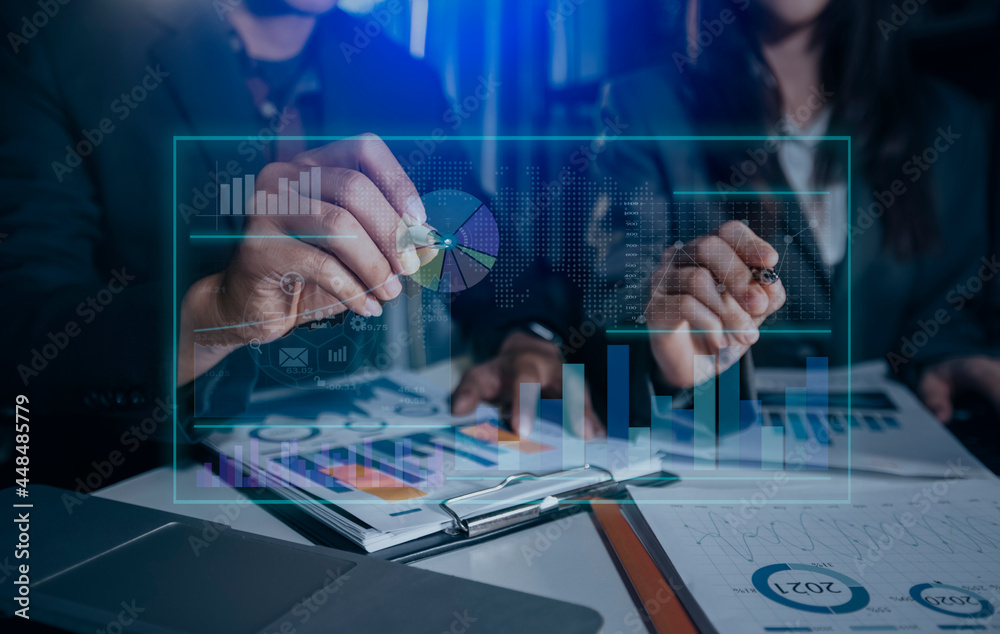 Businessman hands working on network and digital finance marketing chart with future technology innovation and digital transformation concept. Businessman hands working on network and digital finance marketing chart with future technology innovation and digital transformation concept.