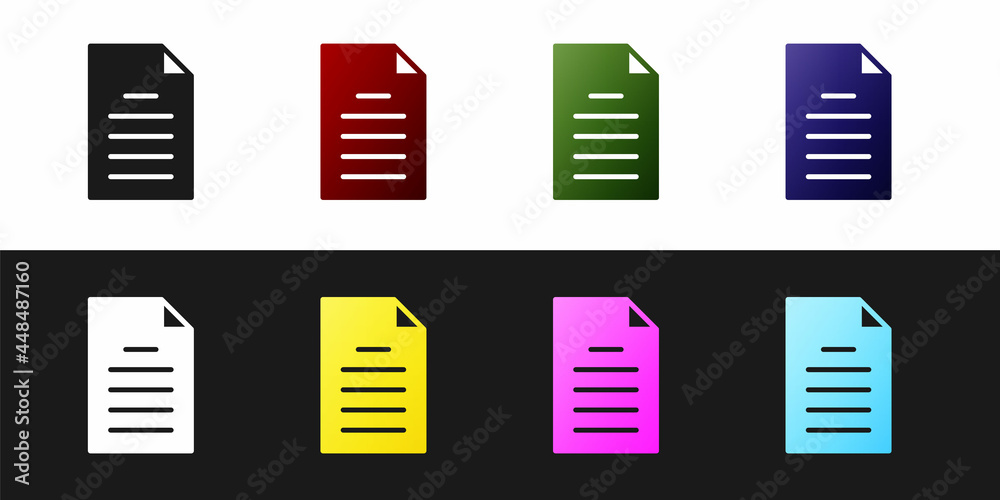 Set File document icon isolated on black and white background. Checklist icon. Business concept. Vector Set File document icon isolated on black and white background. Checklist icon. Business concept. Vector