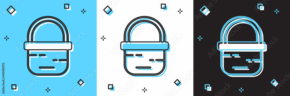 Set Basket icon isolated on blue and white, black background. Online buying concept. Delivery service sign. Shopping cart symbol. Vector Set Basket icon isolated on blue and white, black background. Online buying concept. Delivery service sign. Shopping cart symbol. Vector