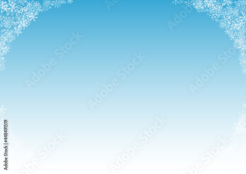 Gray Snow Vector Blue Background. Light Snowfall