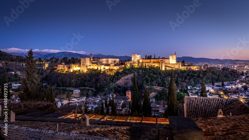Alhambra in Granada bei Sonnenuntergang