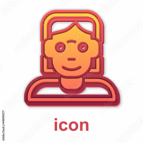 Gold Hacker or coder icon isolated on white background. Programmer developer working on code, coding, testing, debugging, analysing. Vector