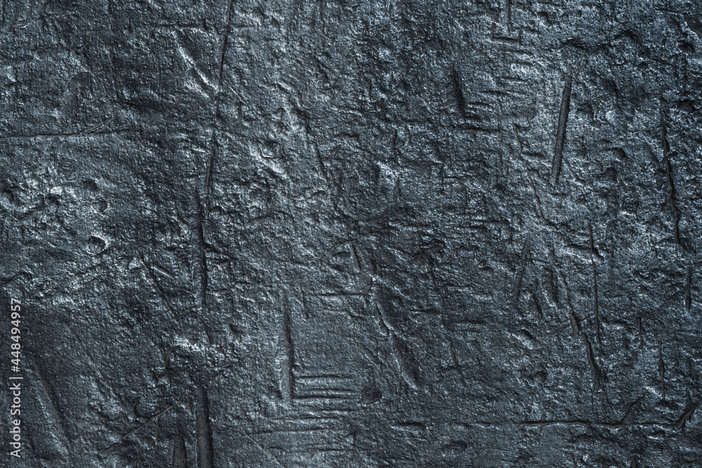 Naklejka premium Rough metal surface with scratches and dents.