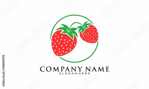 Fresh strawberry logo design