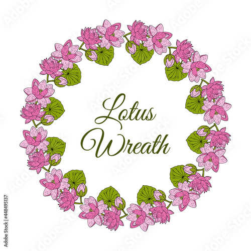 Flower frame with pink lotuses