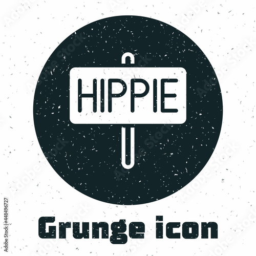 Grunge Peace icon isolated on white background. Hippie symbol of peace. Monochrome vintage drawing. Vector