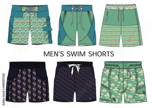 men's swim shorts, swim shorts, swim short set, swim short collection, swim shorts sketch photo