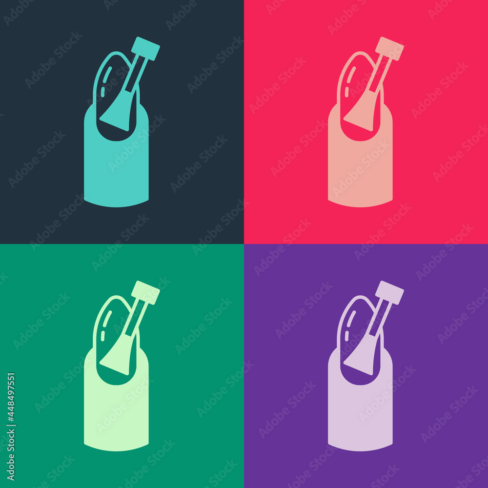 Fototapeta premium Pop art Nail manicure icon isolated on color background. Vector