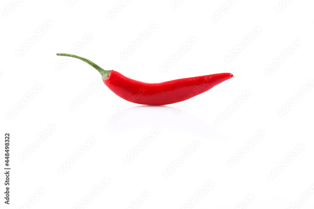 Red chili pepper isolated on a white
