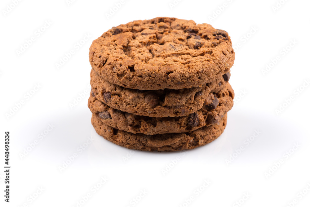 Chocolate chip cookie isolated on white Chocolate chip cookie isolated on white
