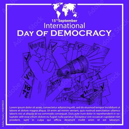 International Day Of Democracy, 15 September, poster vector