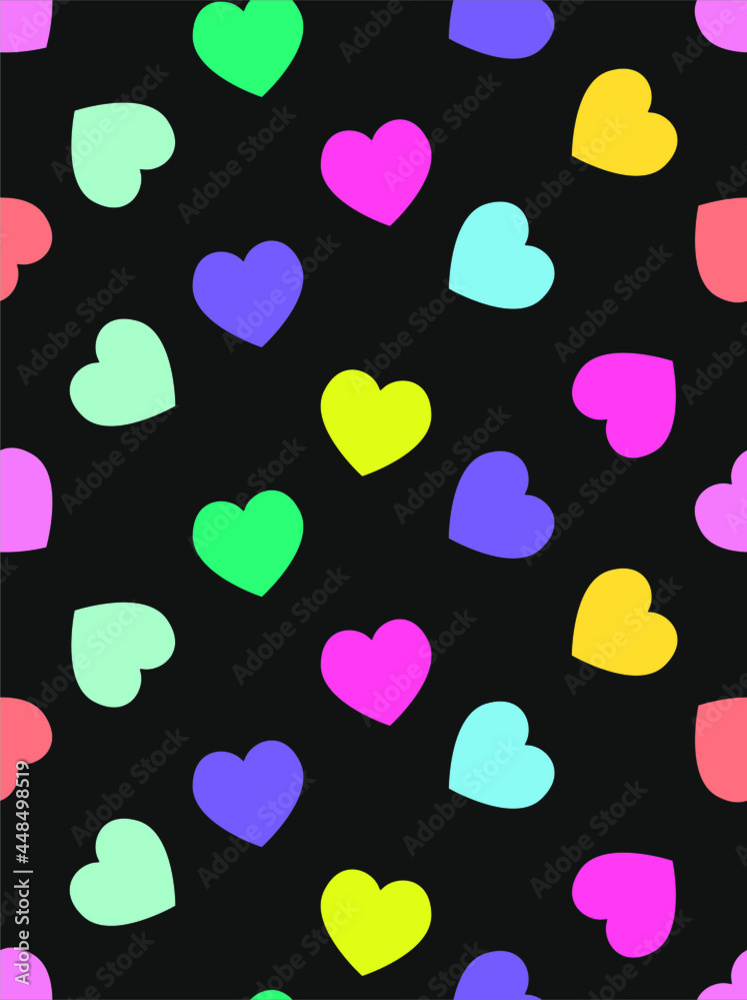 heart neon vector seamless pattern cute heart neon vector seamless pattern cute