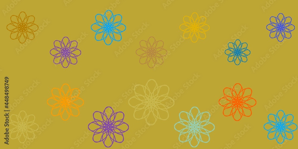 Light Blue, Yellow vector texture with curves.