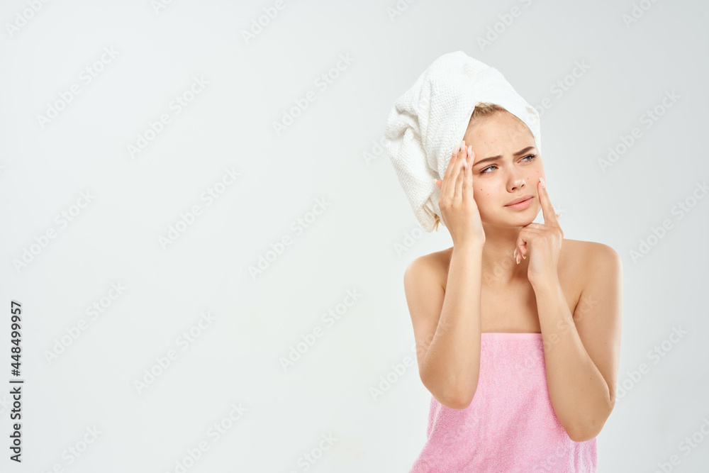 pretty woman with bare shoulders skin problems face health acne pretty woman with bare shoulders skin problems face health acne