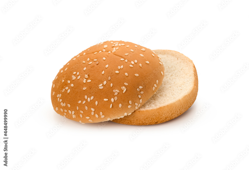 Hamburger bread on isolated white background Hamburger bread on isolated white background