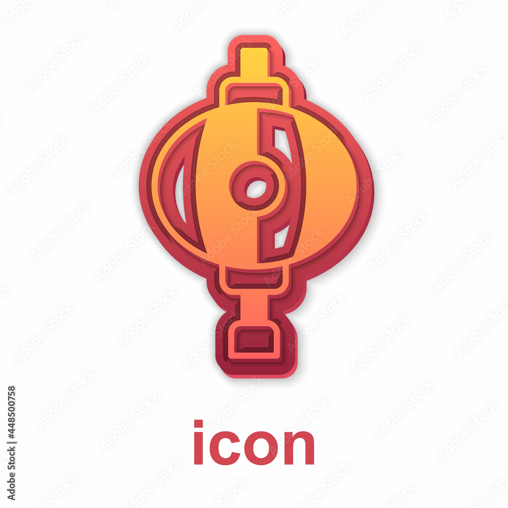 Gold Korean paper lantern icon isolated on white background. Vector Gold Korean paper lantern icon isolated on white background. Vector