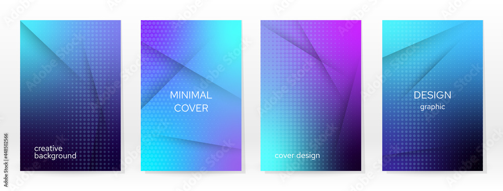 Fototapeta premium Minimal Poster. Pastel Soft. Blue Gradient Set.