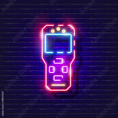 Cable detector neon icon. Vector illustration for design. Repair tool glowing sign. Construction tools concept.