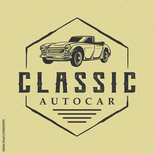 Vintage logo of classic car in vector