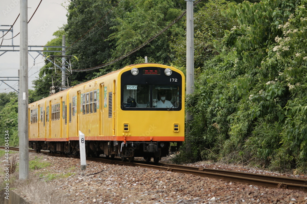 Naklejka premium 三岐鉄道北勢線の特徴ある電車