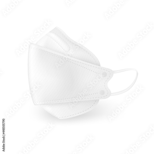 Medical mask kf94 side view, new design, 3D design, excellent protection against viruses, dust and odors. Realistic file.