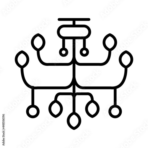 Chandelier Vector Line Icon Design
