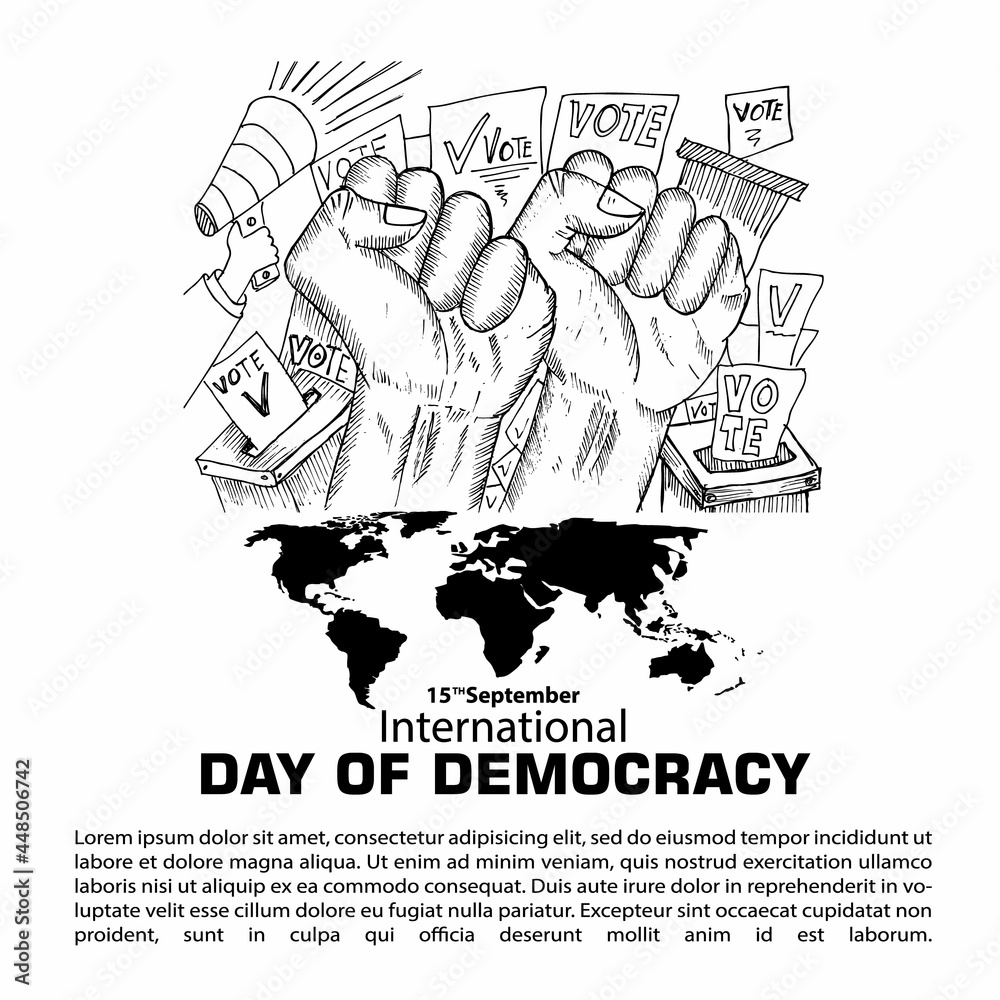 International Day Of Democracy, 15 September, poster vector