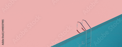 Art swimming pool. Summer vacation concept. 3d rendering