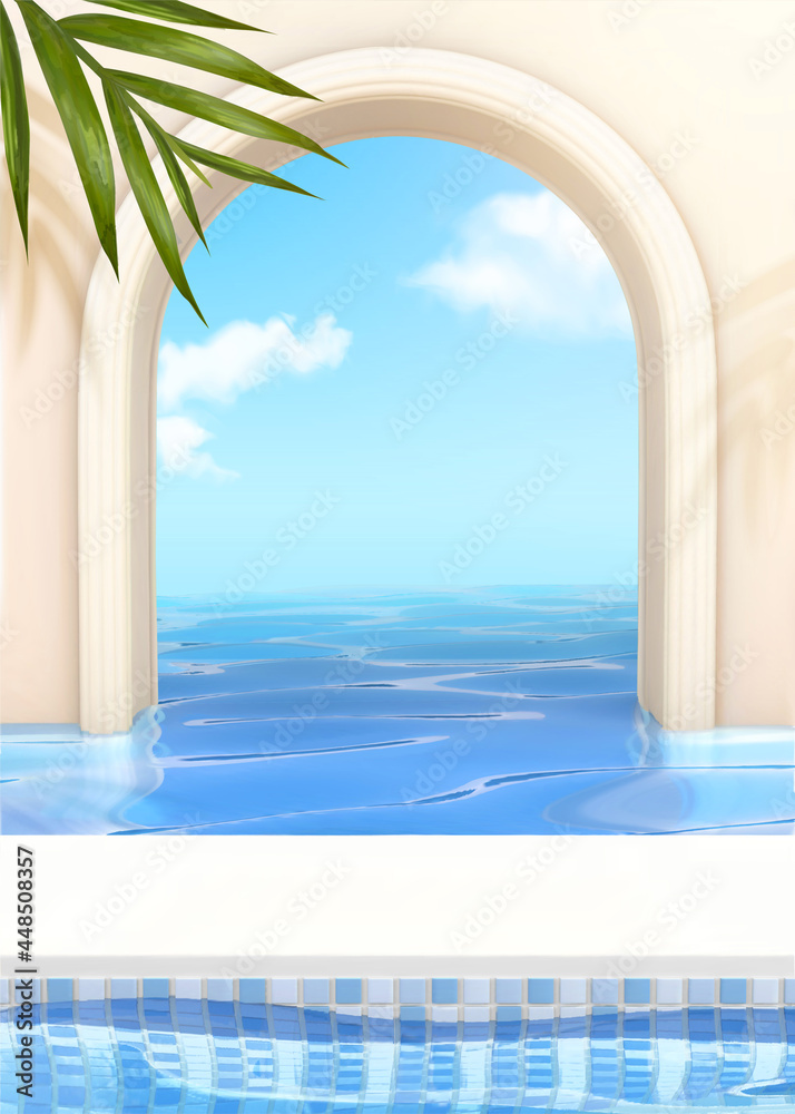 3d infinity pool background