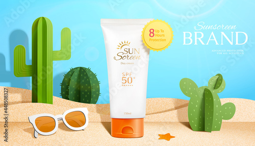 3d papercutting sunscreen ad