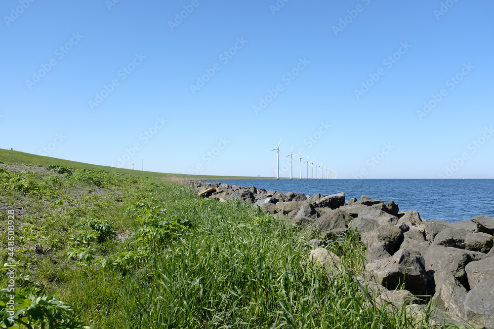 Ketelmeerdijk in Flevoland Province, The Netherlands Ketelmeerdijk in Flevoland Province, The Netherlands