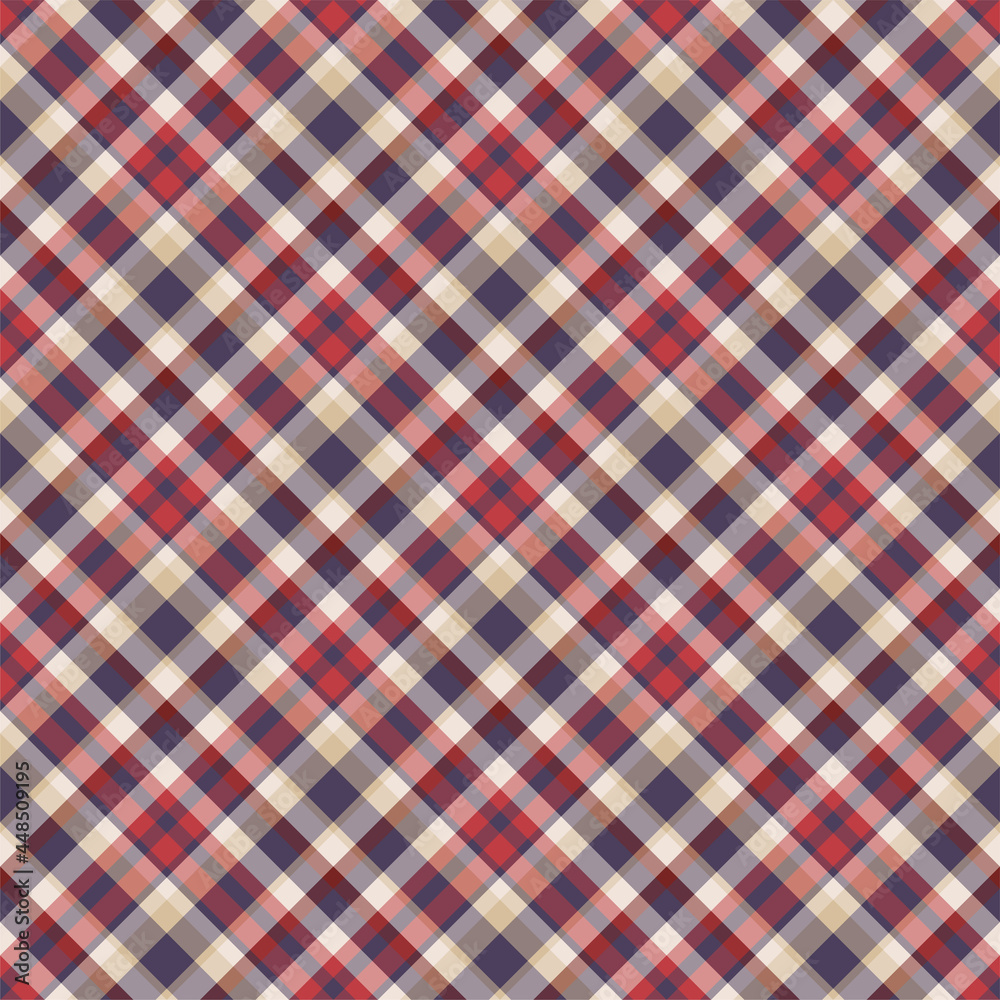 Plaid seamless pattern. Vector background of textile ornament. Flat fabric design.