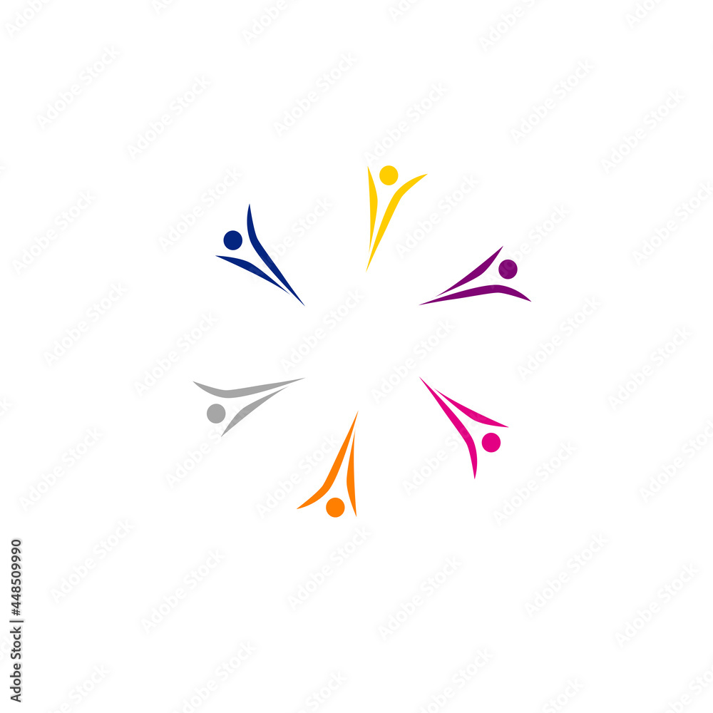 COLORFUL PEOPLE TOGETHER, PEOPLE UNION SIGN, SYMBOL, LOGO ISOLATED ON WHITE COLORFUL PEOPLE TOGETHER, PEOPLE UNION SIGN, SYMBOL, LOGO ISOLATED ON WHITE