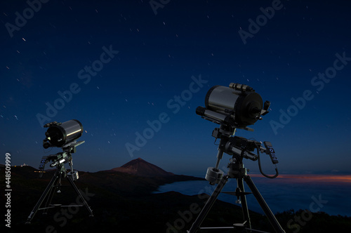 Telescopes watching night sky