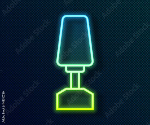 Glowing neon line Milling cutter for manicure icon isolated on black background. Apparatus for manicure. Manicure tools. Vector