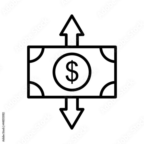 Cash Flow Vector Line Icon Design