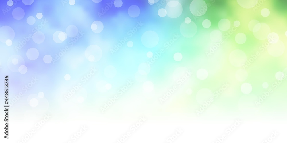 Light Blue, Green vector backdrop with circles. Light Blue, Green vector backdrop with circles.