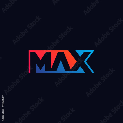 MAX negative space, business logo design. photo