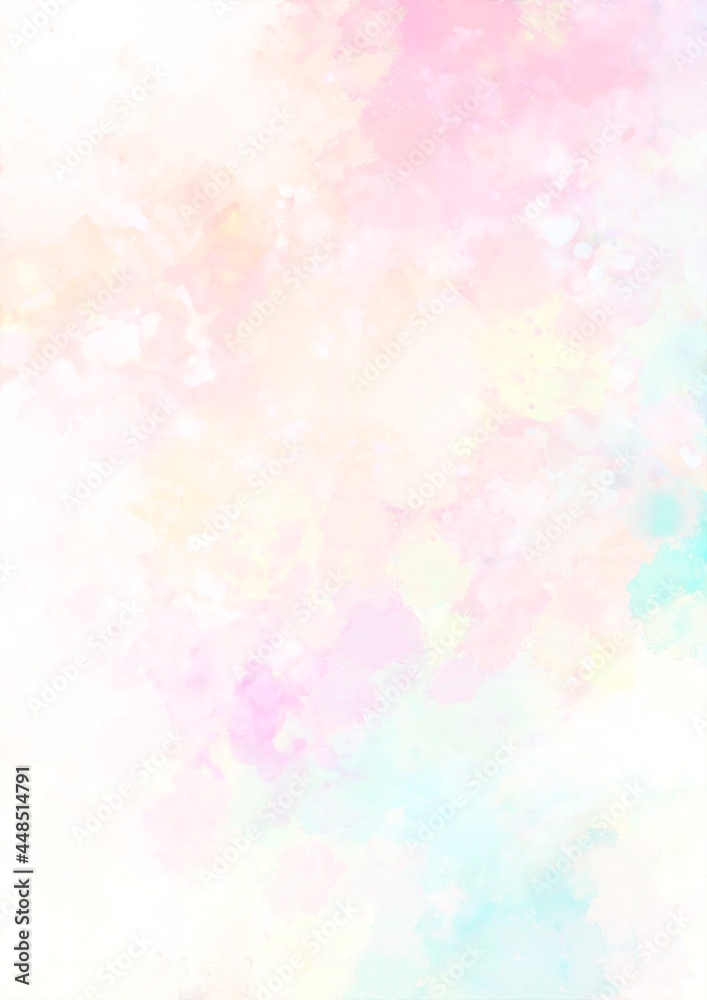 幻想的な夢かわいいパステルな虹色水彩テクスチャ背景