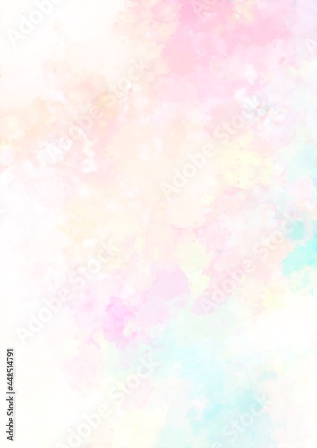 幻想的な夢かわいいパステルな虹色水彩テクスチャ背景 © いおるな