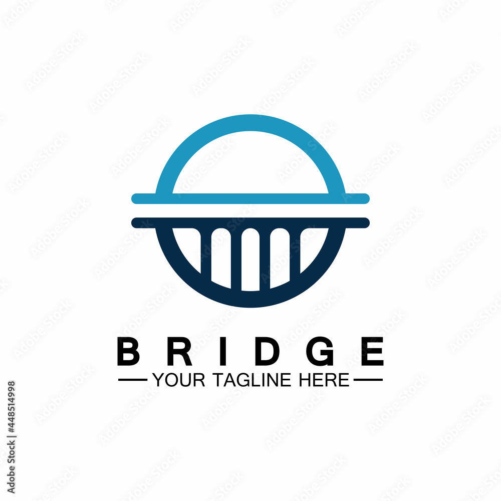 Bridge logo vector icon illustration design template Bridge logo vector icon illustration design template