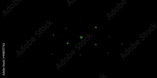 Dark green vector background with covid-19 symbols.