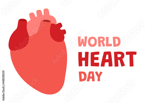 World heart day. 29 september awareness about heart. Check health and prevention internal organ. Vector illustration