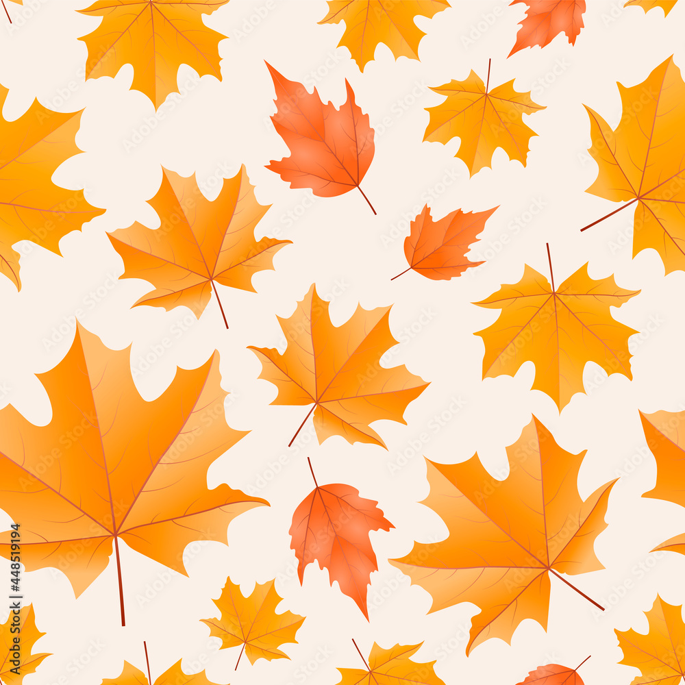 Warm autumn leaf seamless pattern Warm autumn leaf seamless pattern